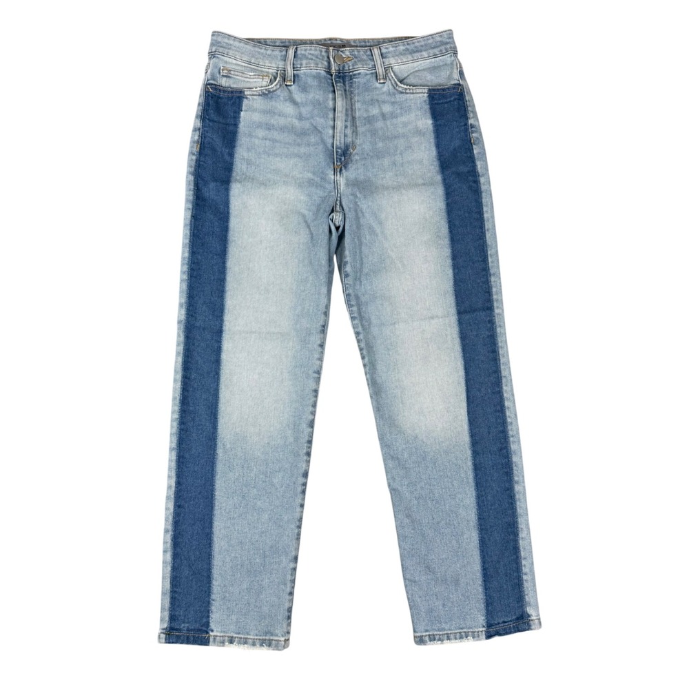 Joe's Jeans Serafina Two Tone Side Stripe Straight Leg Jeans Size 30 Blue